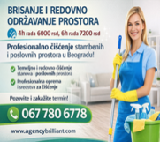 SrbijaOglasi - Brisanje i redovno održavanje prostora za 4h rada 6000 rsd, za 6h rada 7200 rsd